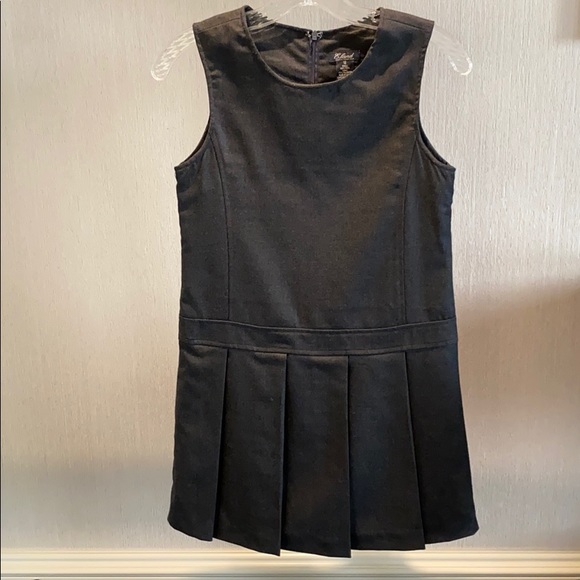 ELAND gray 100% wool dress w/pleated bottom (12) - Picture 1 of 5